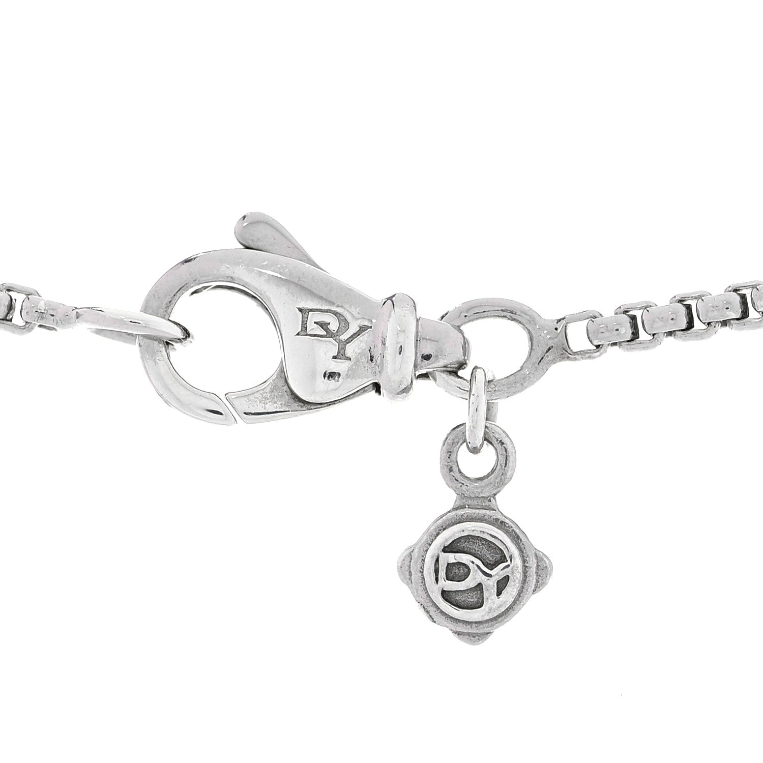 David Yurman Sterling Silver Diamond Crossover Bar Necklace 5 of 6