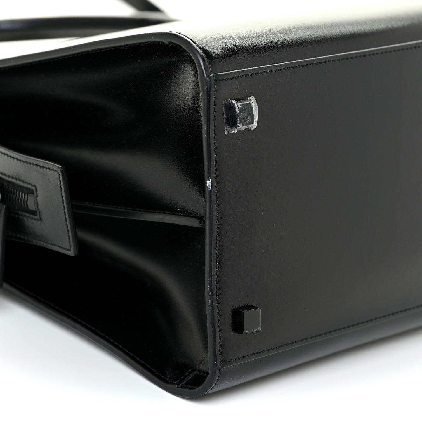 Shiny Calfskin Medium Uptown Tote Black