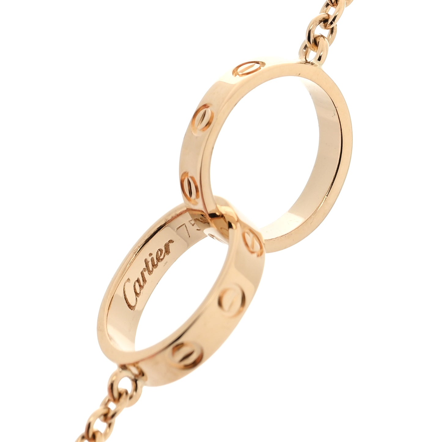 18K Yellow Gold Interlocking LOVE Necklace