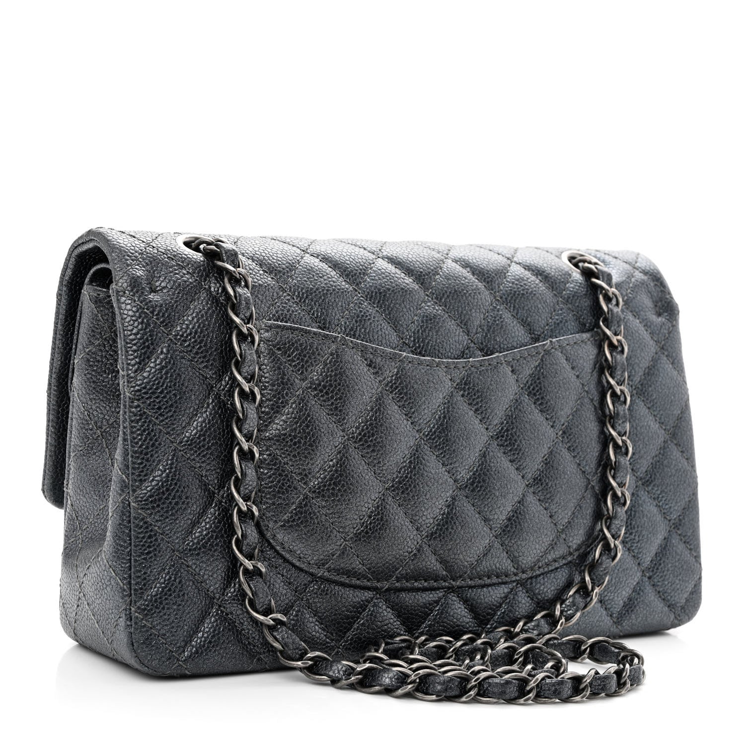 Chanel Pearly Caviar Quilted Medium Double Flap Grey 3 of 10