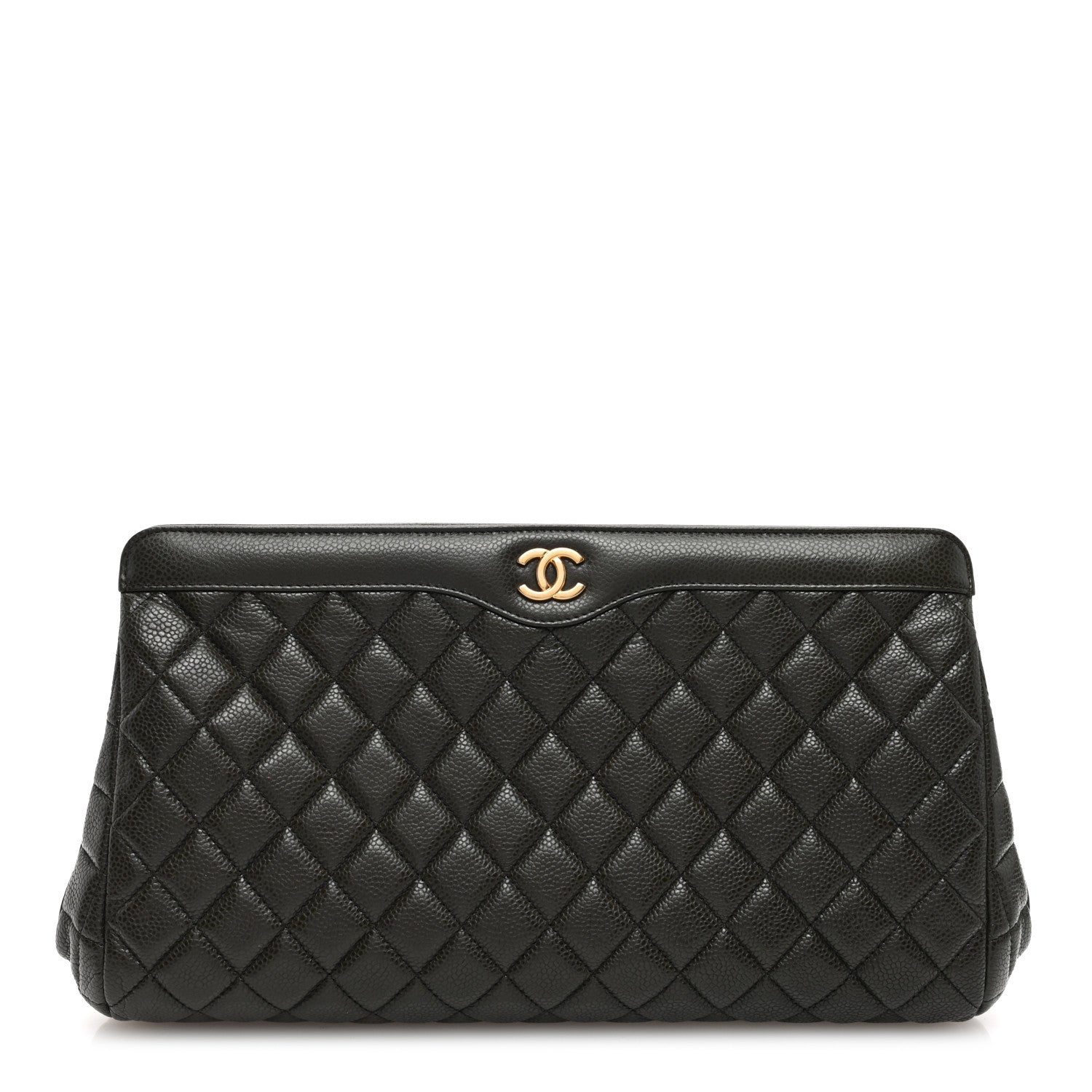 Chanel Caviar Quilted Clutch Dark Khaki 1 of 7