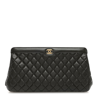 Chanel Caviar Quilted Clutch Dark Khaki 1 of 7