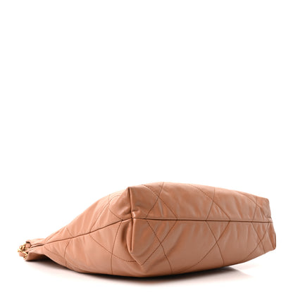 Chanel Shiny Calfskin Quilted Small Chanel 22 Camel 5 of 11