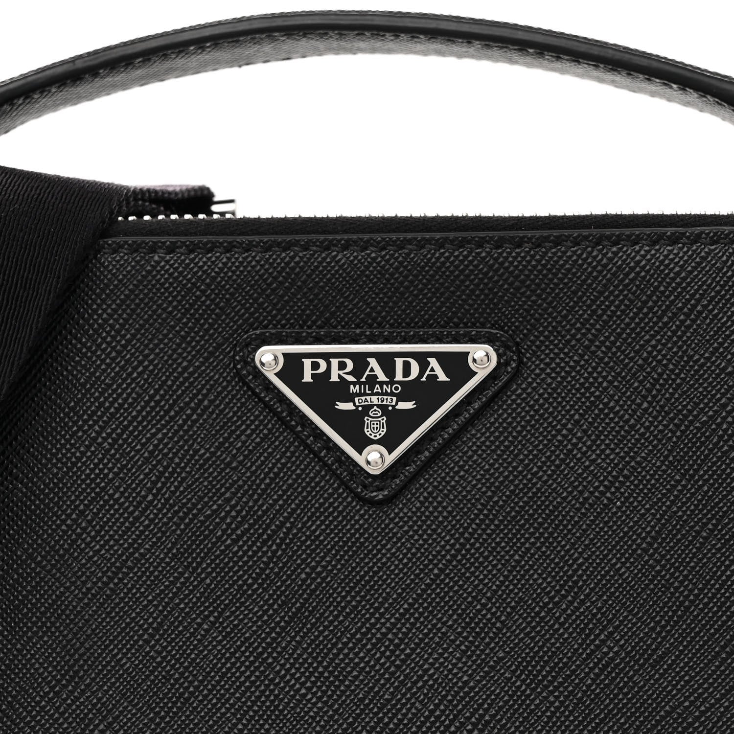 Prada Saffiano Travel Medium Brique Crossbody Bag Black 8 of 10