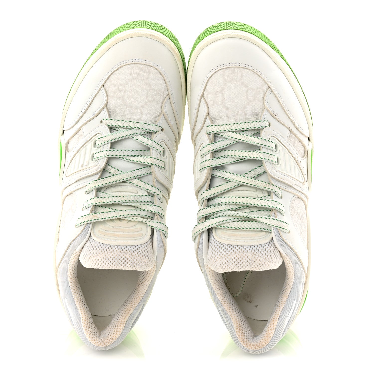 Gucci Demetra GG Supreme Monogram Womens Basket Low Top Sneakers 35 Great White Green 2 of 11