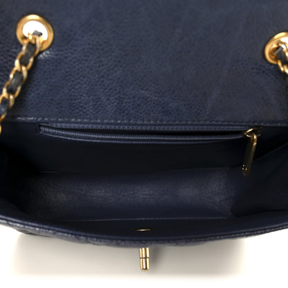 Chanel Crumpled Grained Calfskin Quilted Mini Two Tone Flap Blue 5 of 12