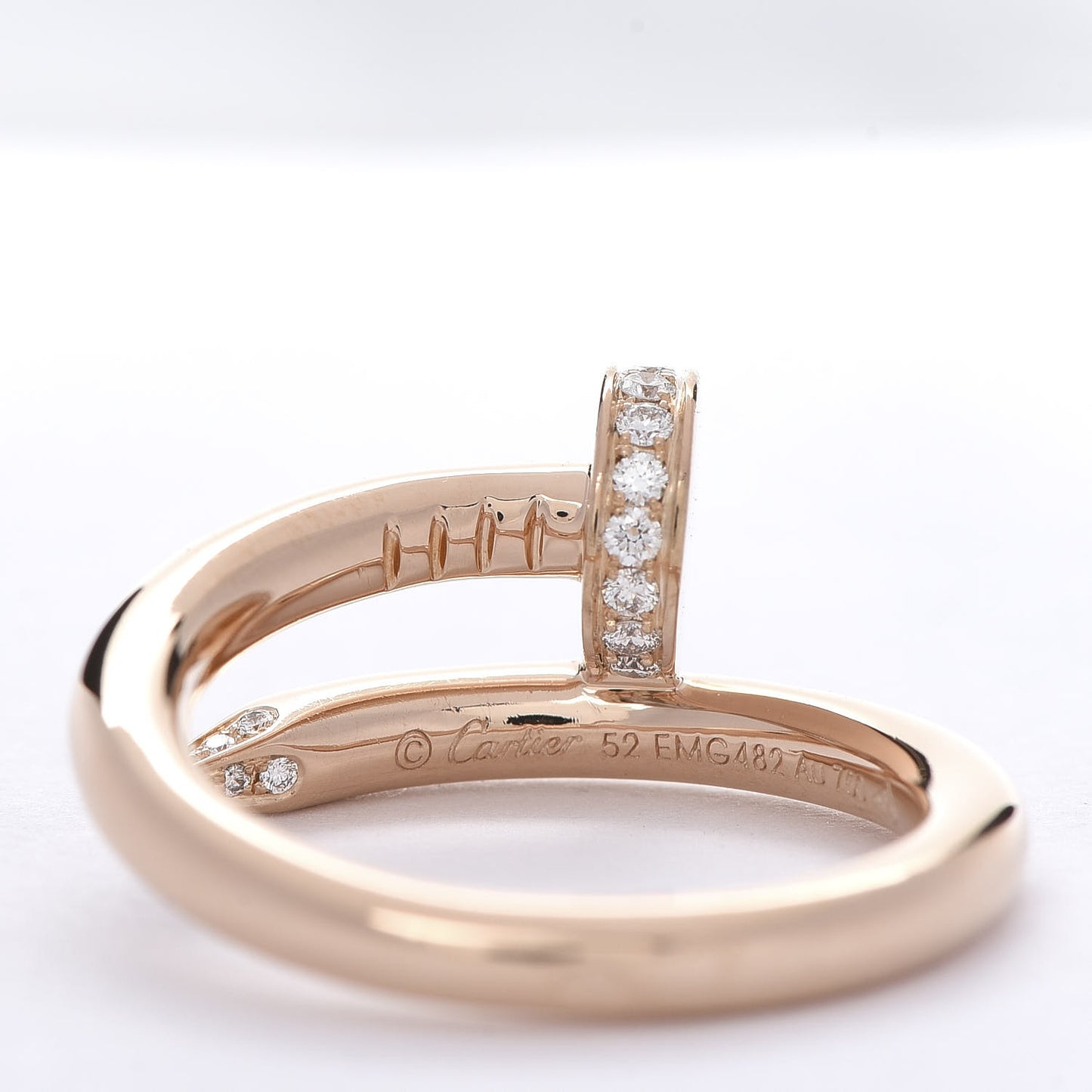 18K Pink Gold Diamond Juste Un Clou Ring 52 6