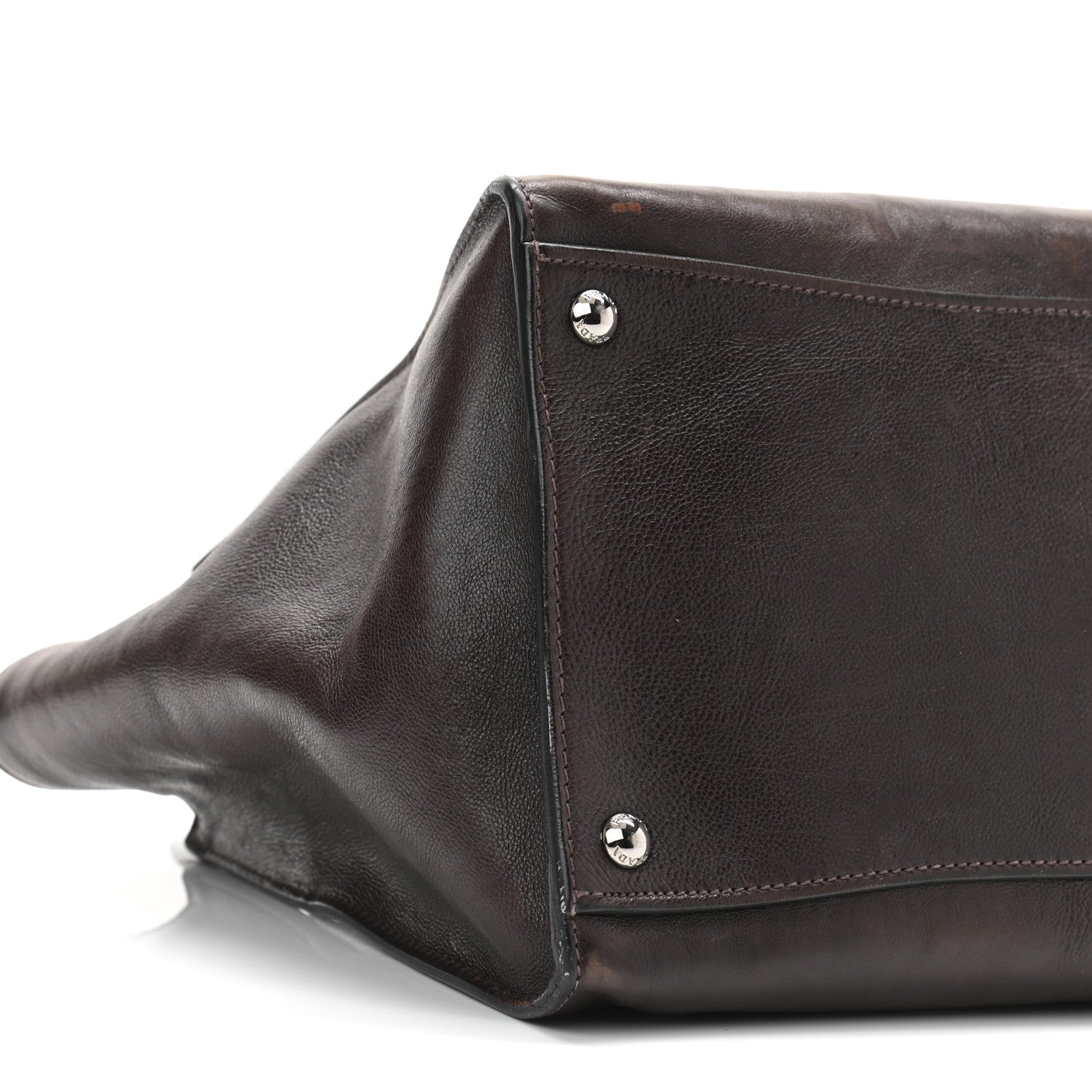 Prada Glace Calfskin Twin Pocket Tote Moro 8 of 12