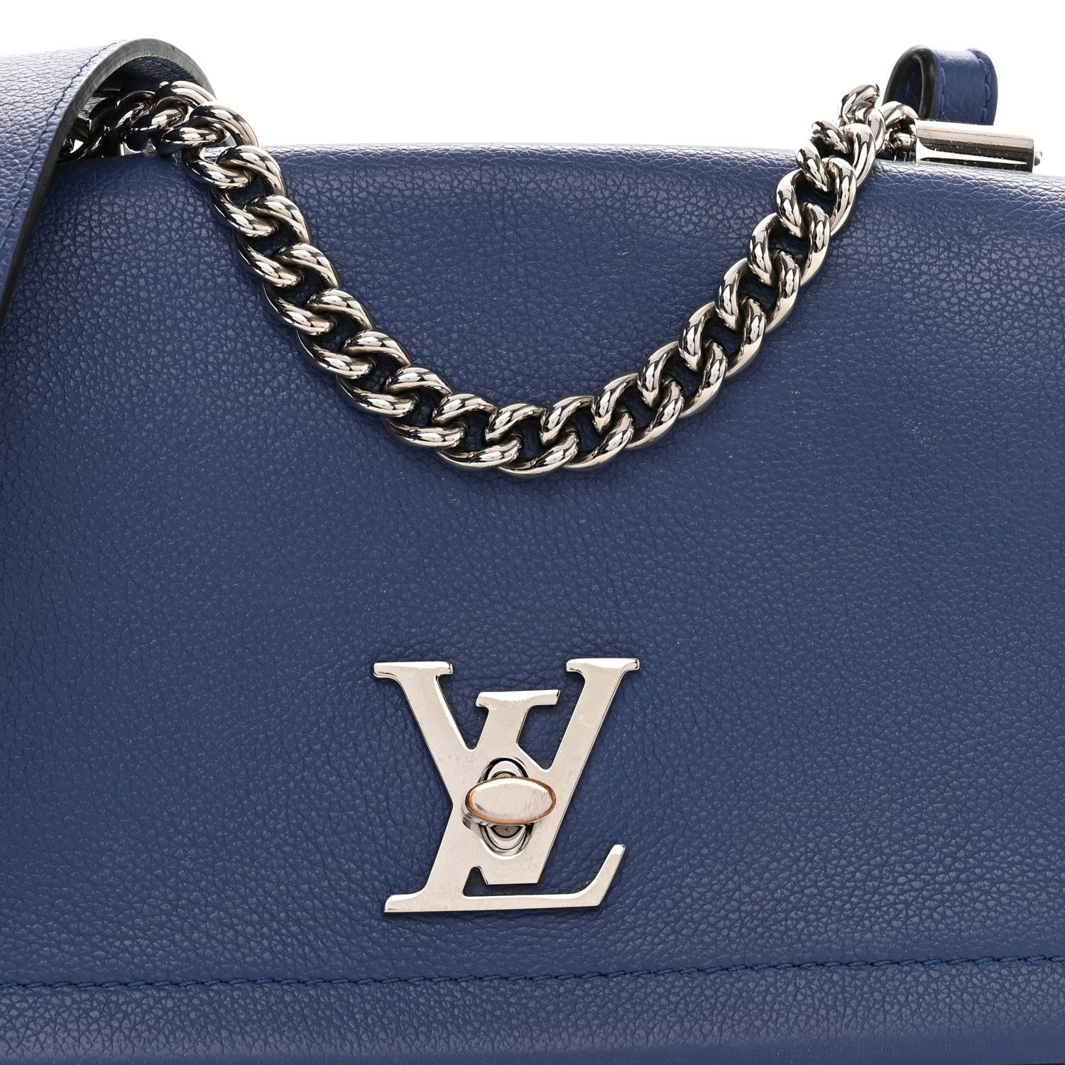 Louis Vuitton Soft Calfskin Lockme II Chain Bag BB Blue 7 of 11