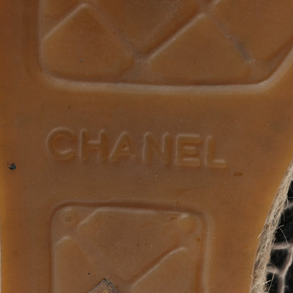 Chanel Suede Pearl CC Espadrilles 37 Black 6 of 8