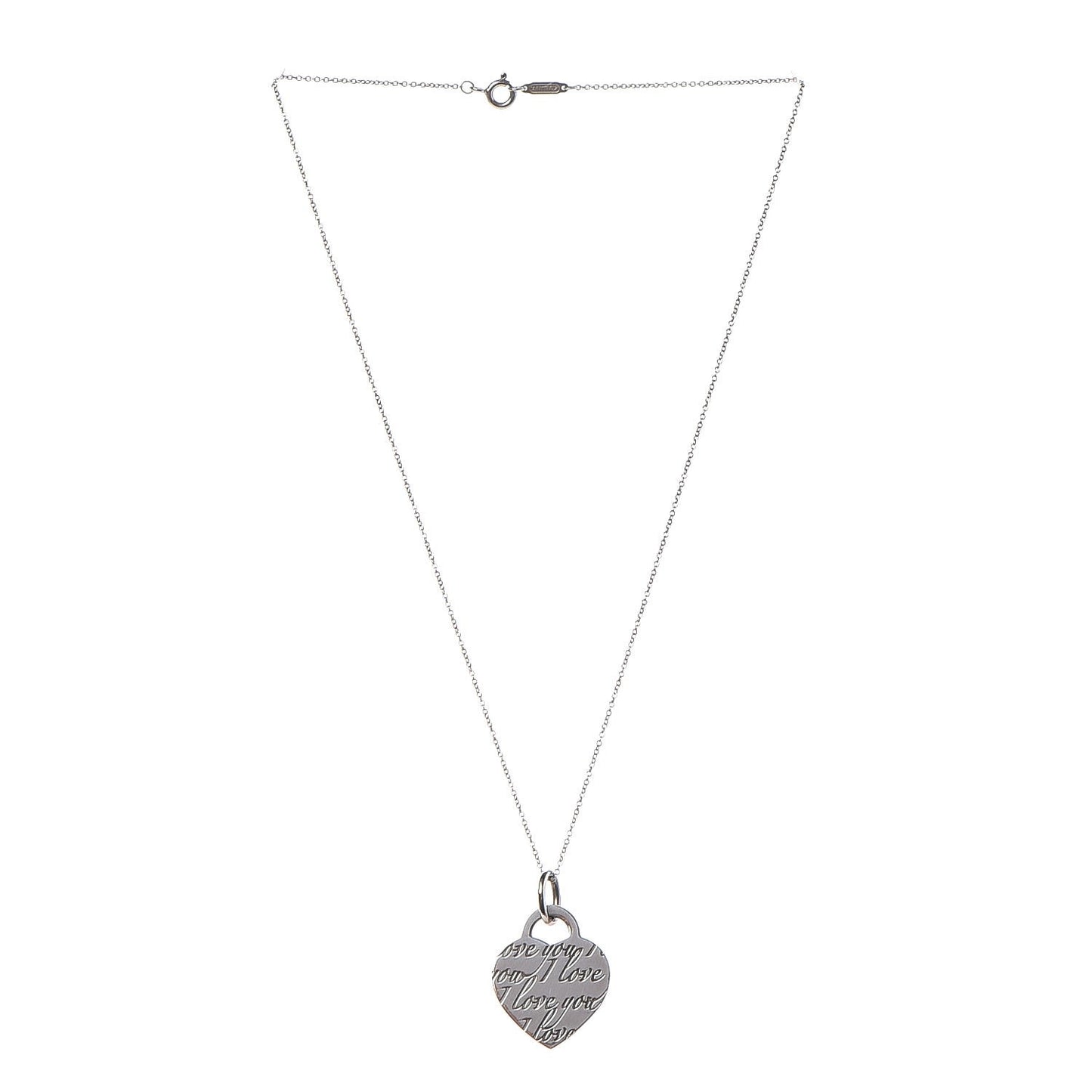 Sterling Silver Notes Heart Tag Charm Necklace
