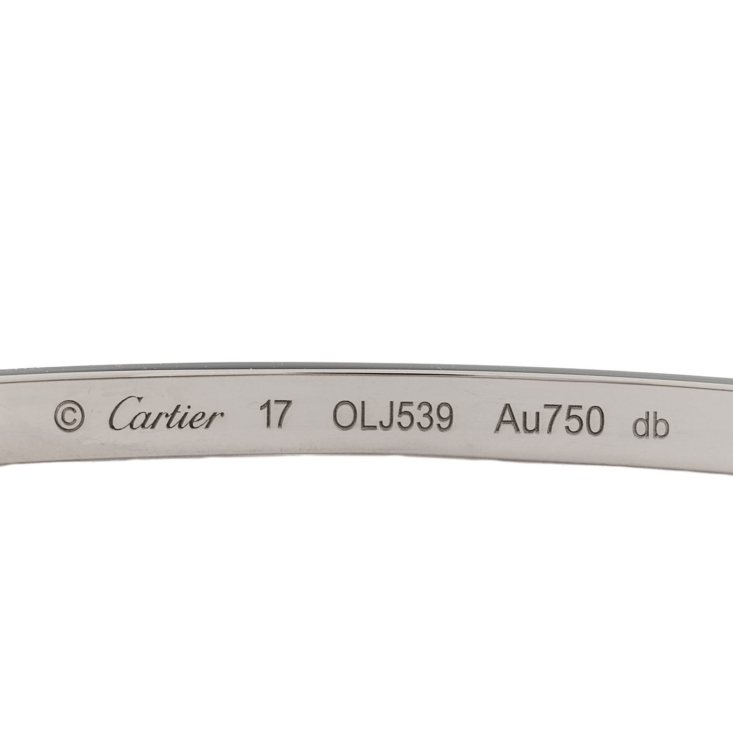 18K White Gold Small LOVE Bracelet 17