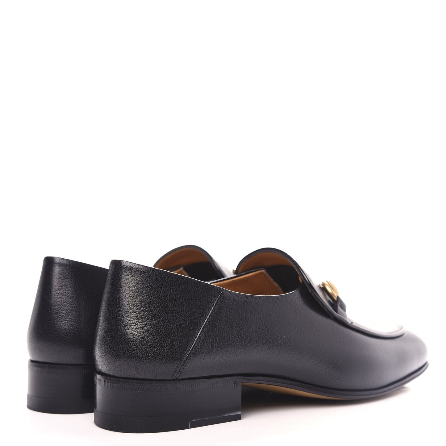 Goatskin Womens Horsebit Mid-Heel Loafers 36 Black