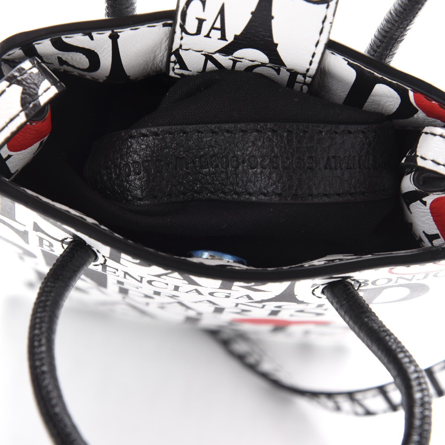 Balenciaga Calfskin Bonjour Paris Print Shopping Phone Holder Bag Paris Bonjour 5 of 10