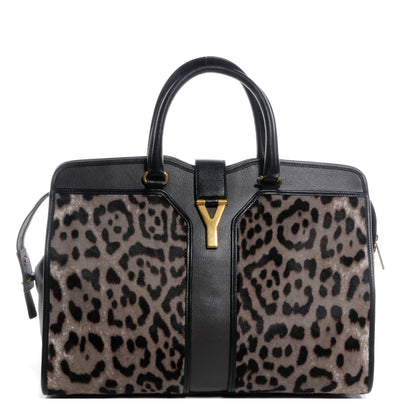 Saint Laurent Pony Hair Leopard Print Large Cabas Chyc Black 1 of 9
