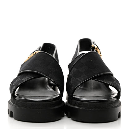 Gucci Monogram Granada Kid Trip 40/72mm Lug Sole Sandals 39 Black 2 of 9