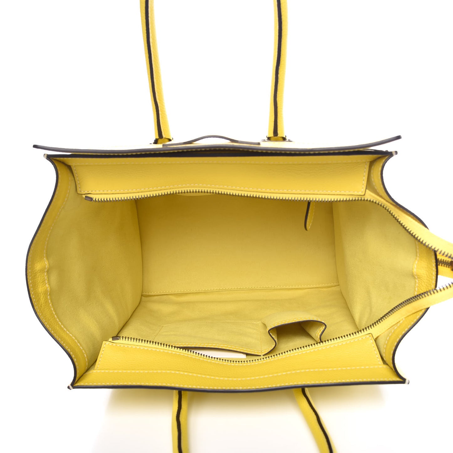 Drummed Calfskin Mini Luggage Citron