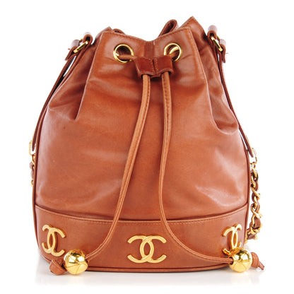 Chanel Lambskin CC Drawstring Shoulder Bag Light Brown 1 of 9