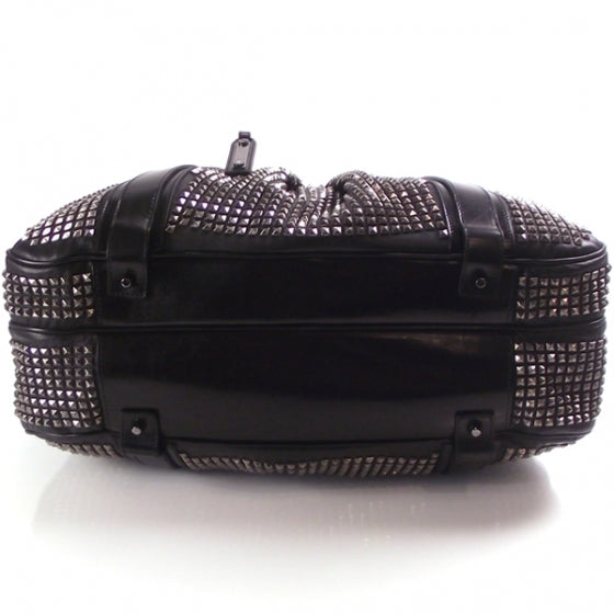 Prorsum Leather Studded Knight Satchel Black