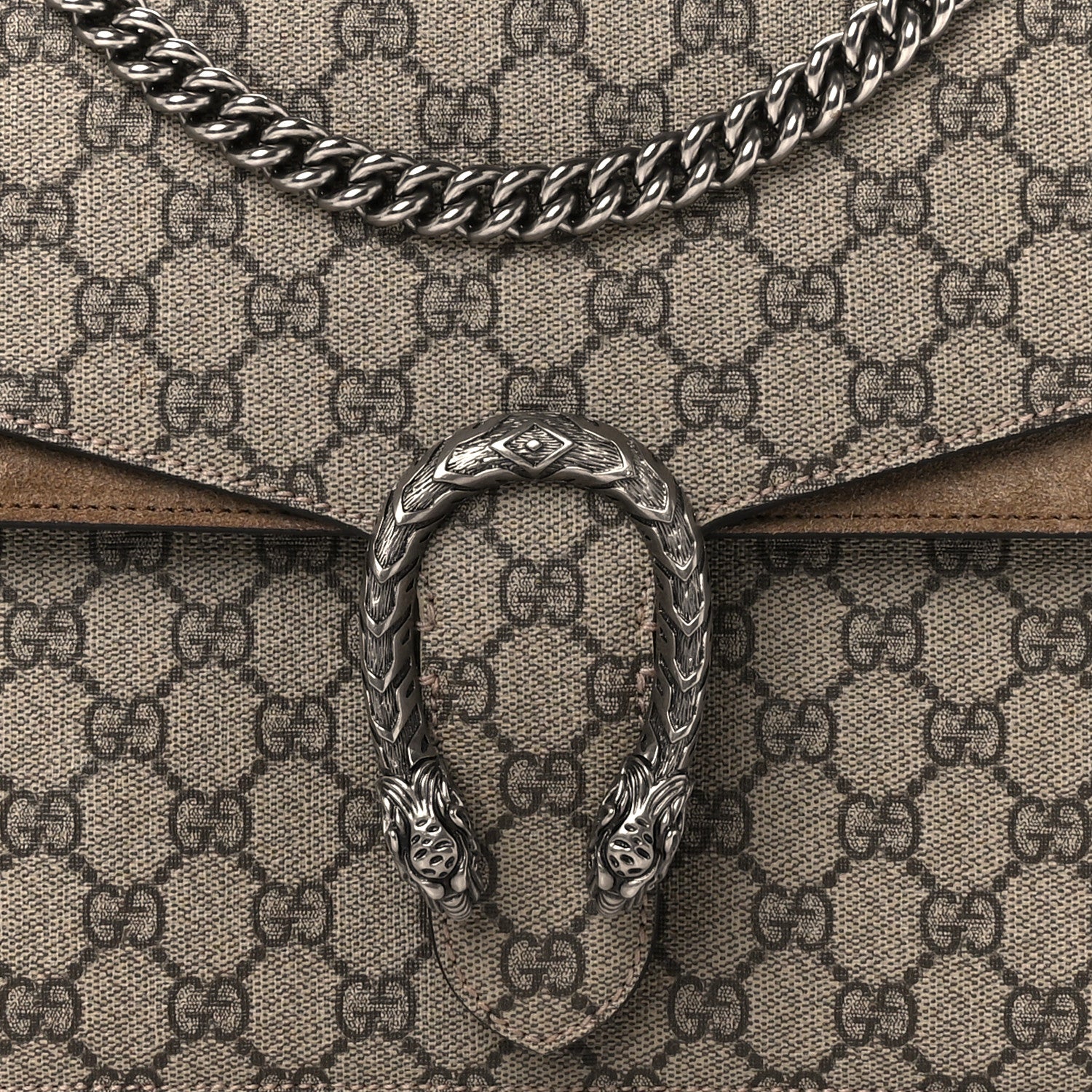 Gucci GG Supreme Monogram Medium Dionysus Shoulder Bag Taupe 8 of 13