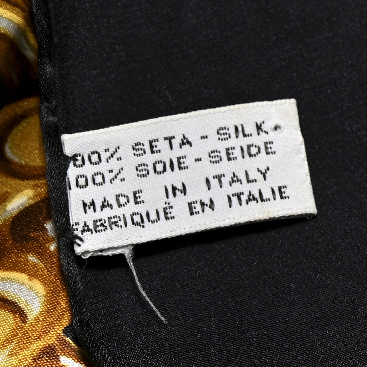 Silk Floral CC Chain Scarf Black