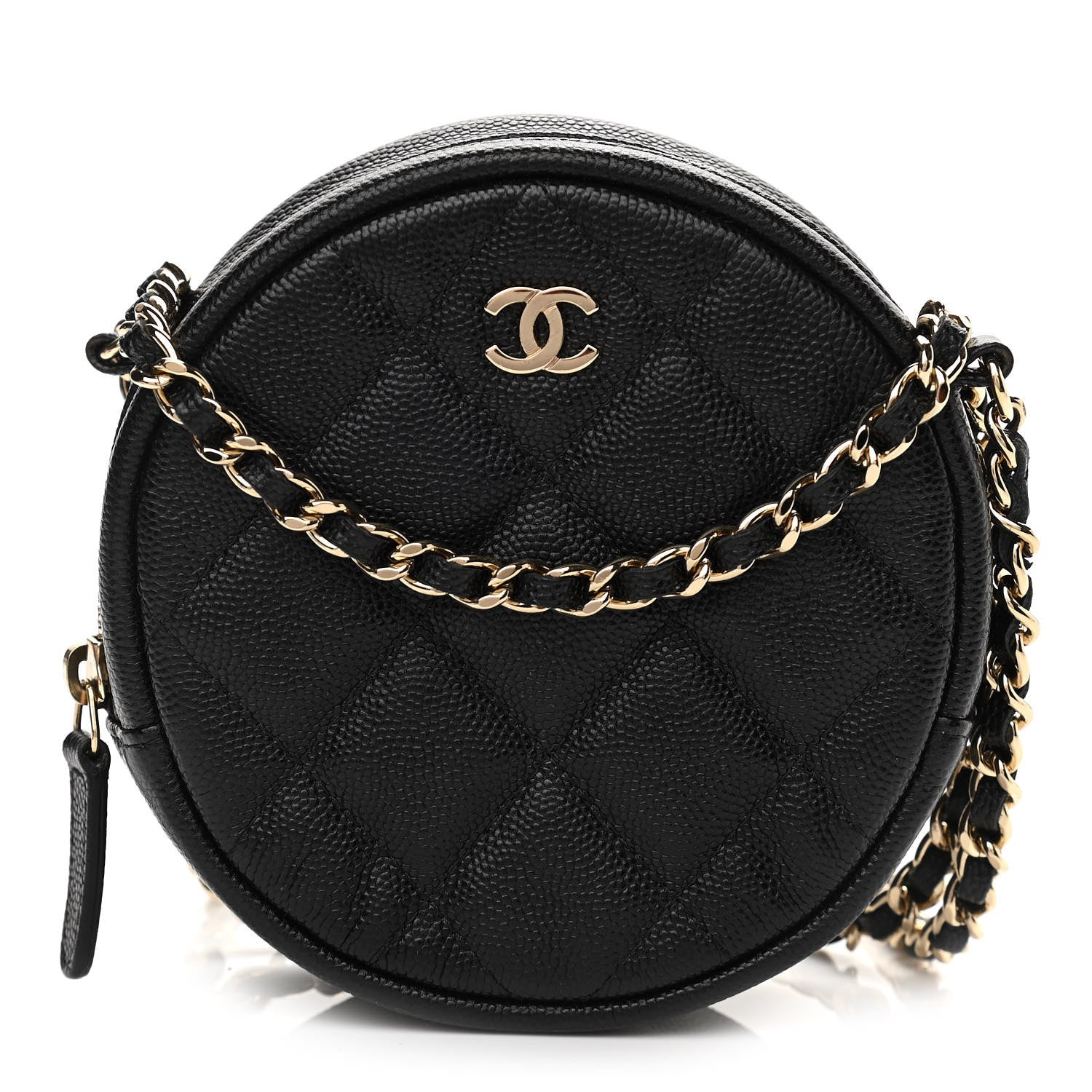 Chanel Caviar Quilted Round Clutch With Chain Black 1 of 12