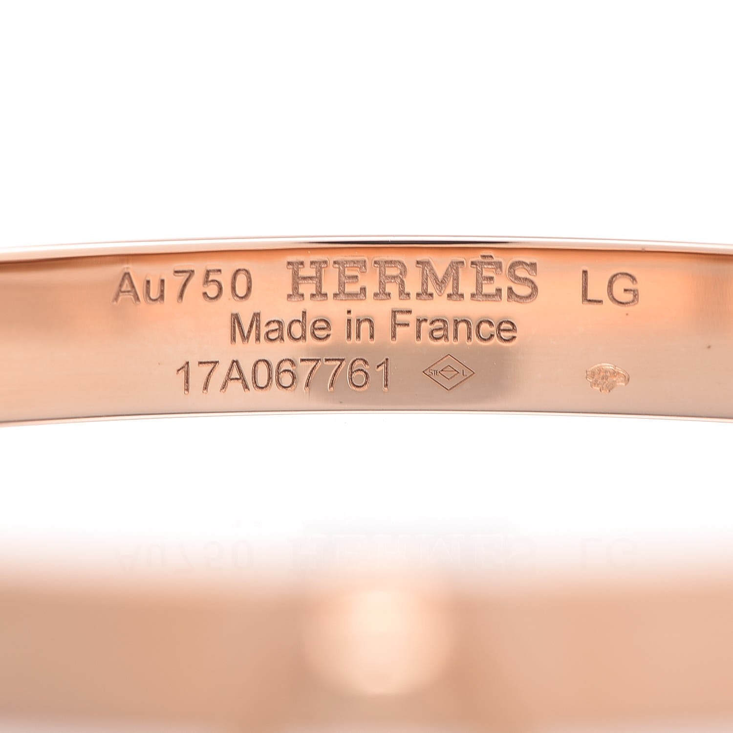 Hermes 18K Rose Gold PM Collier De Chien Bracelet LG 4 of 5