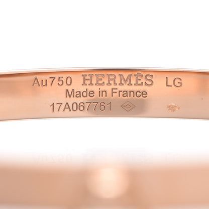 Hermes 18K Rose Gold PM Collier De Chien Bracelet LG 4 of 5
