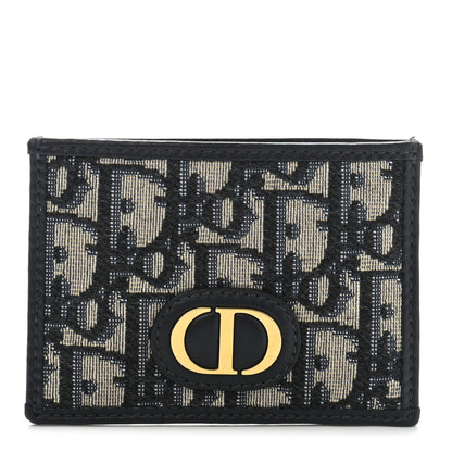 Christian Dior Oblique Calfskin Card Holder Blue 1 of 8