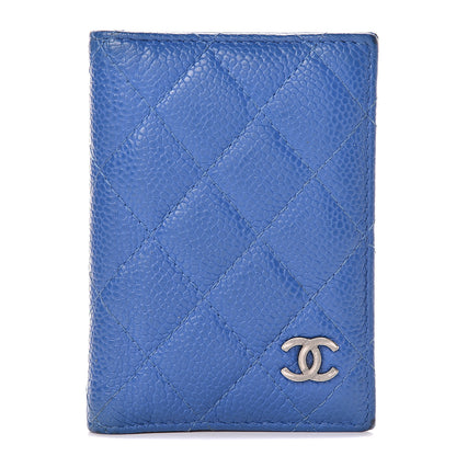 Chanel Caviar Quilted Card Holder Wallet Blue 1 of 14