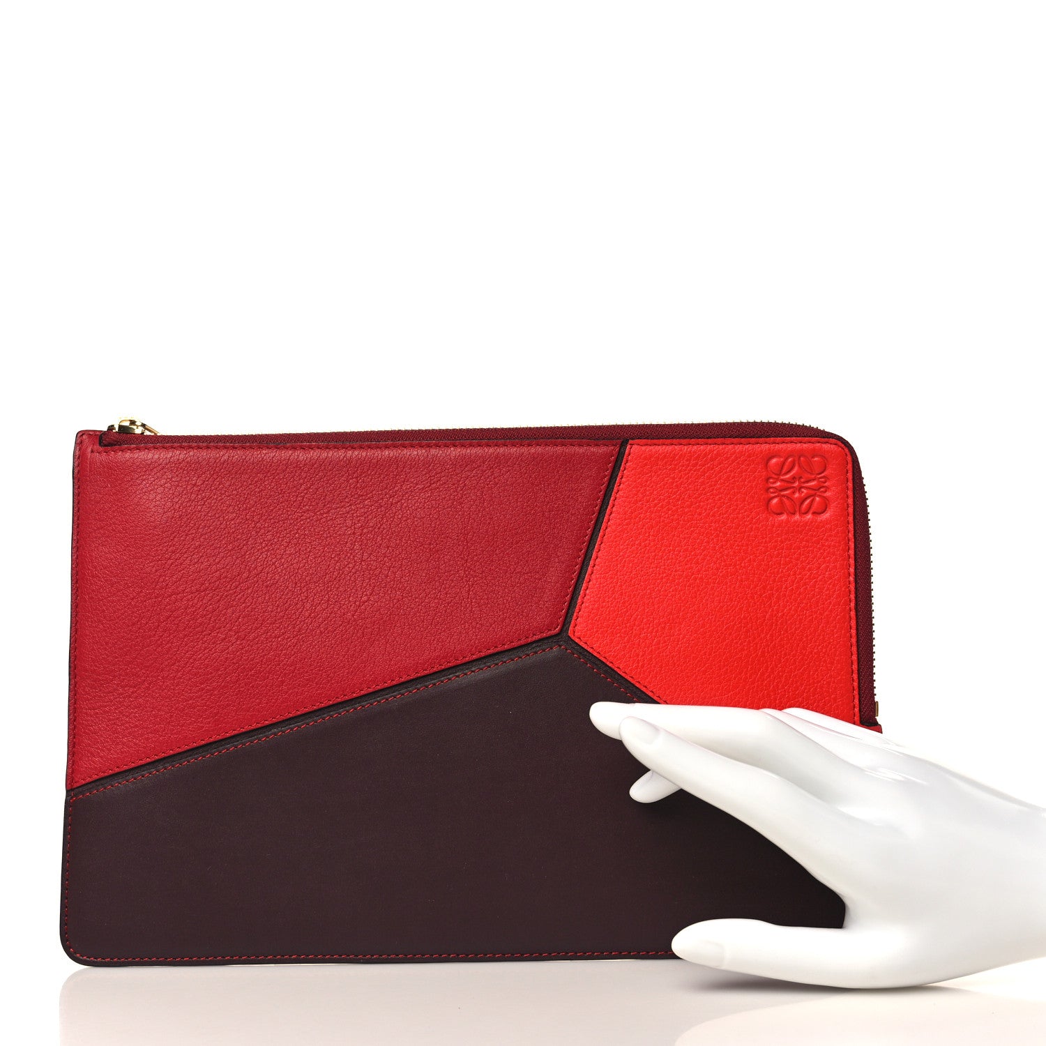 Loewe Calfskin Puzzle Flat Pouch Red 2 of 7