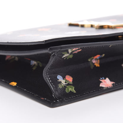 Saint Laurent Calfskin Prairie Flower Printed Small Monogram Clutch Black Multicolor 7 of 8