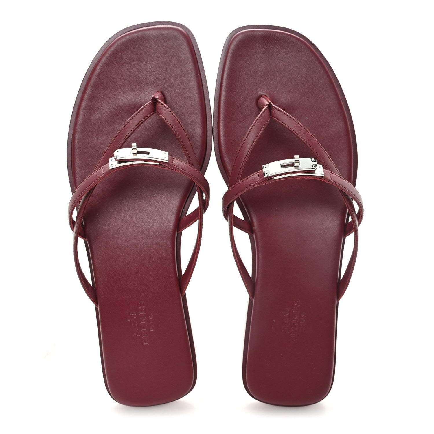 Hermes Calfskin Miss Sandals 39 Rouge H 2 of 9