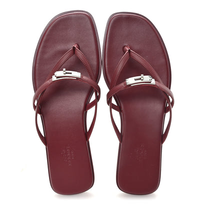 Hermes Calfskin Miss Sandals 39 Rouge H 2 of 9