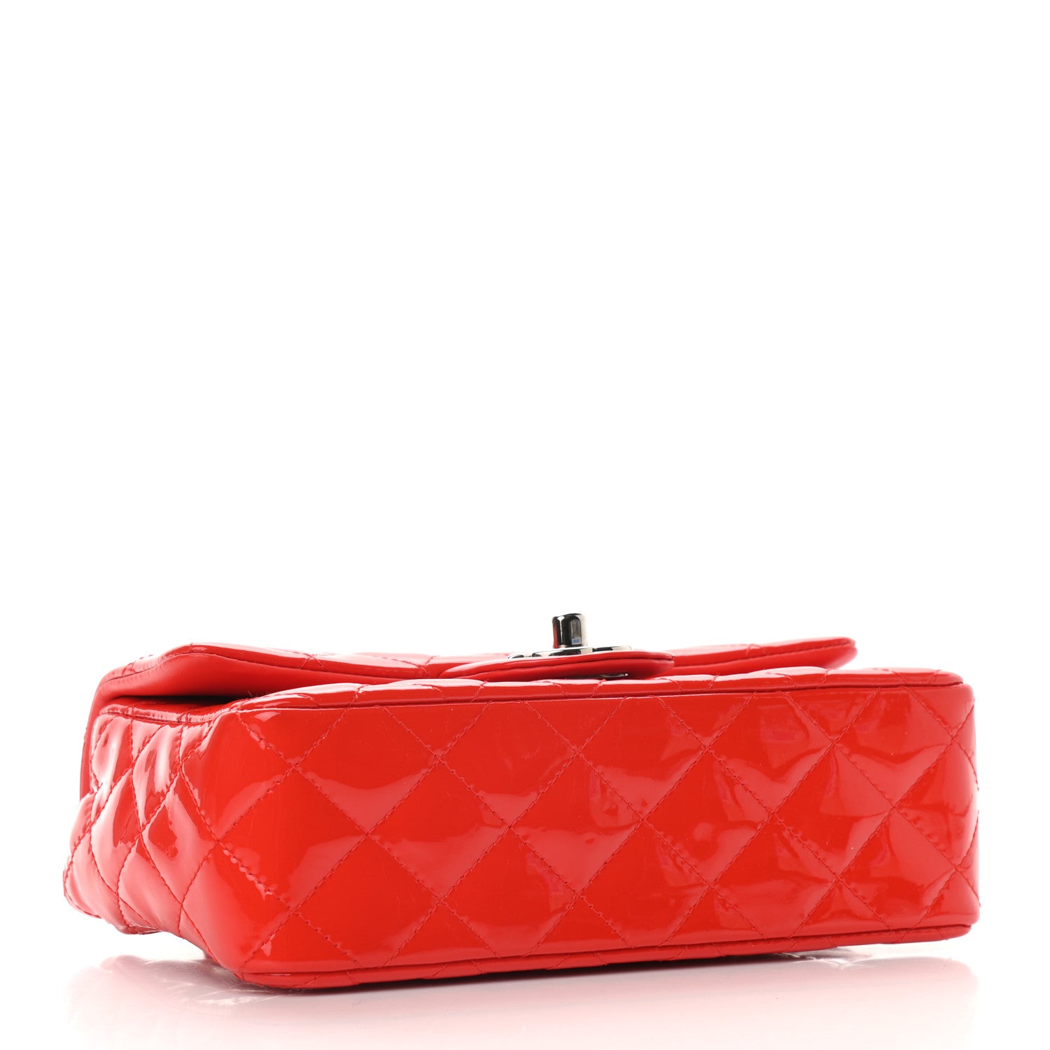Chanel Patent Calfskin Quilted Mini Rectangular Flap Red 4 of 9