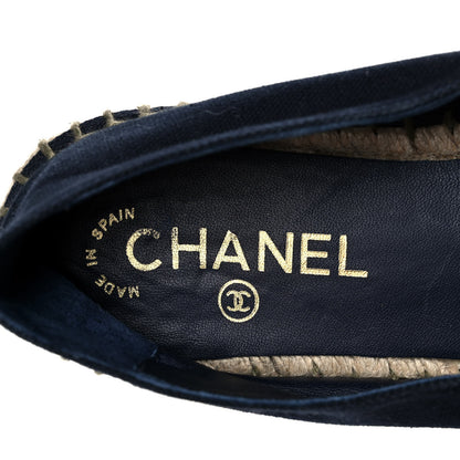 Chanel Fabric Biarritz CC Espadrilles 38 Blue Green 8 of 9