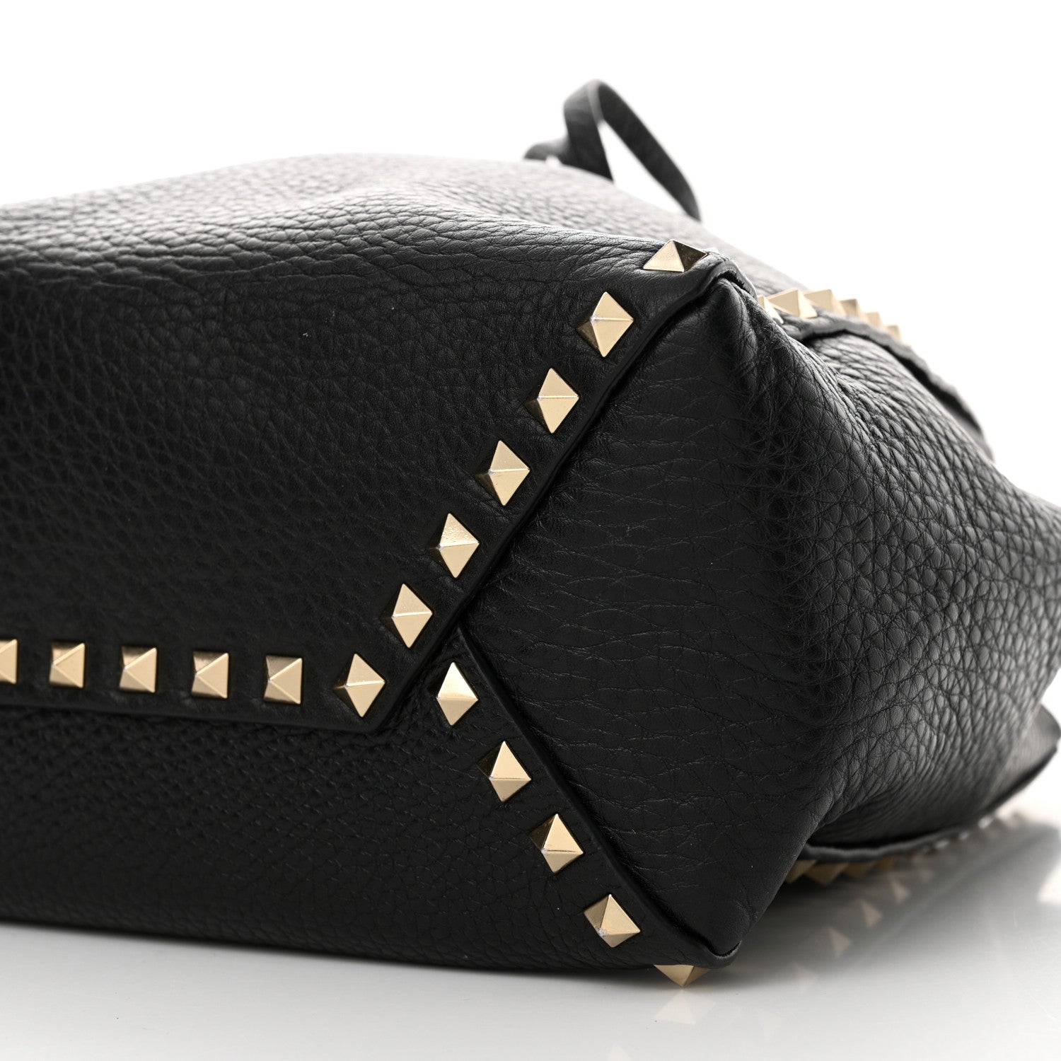 Valentino Garavani Grained Calfskin Rockstud Bucket Bag Black 10 of 12