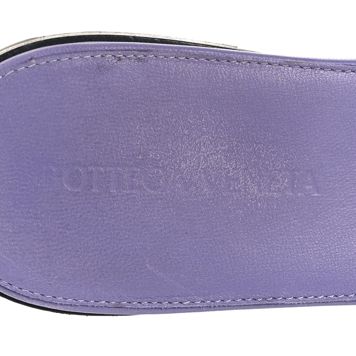 Nappa Maxi Intrecciato Lido Flat Sandals 37.5 Purple