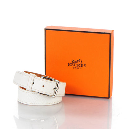 Hermes Epsom Etriviere Double Tour Bracelet M White 7 of 7