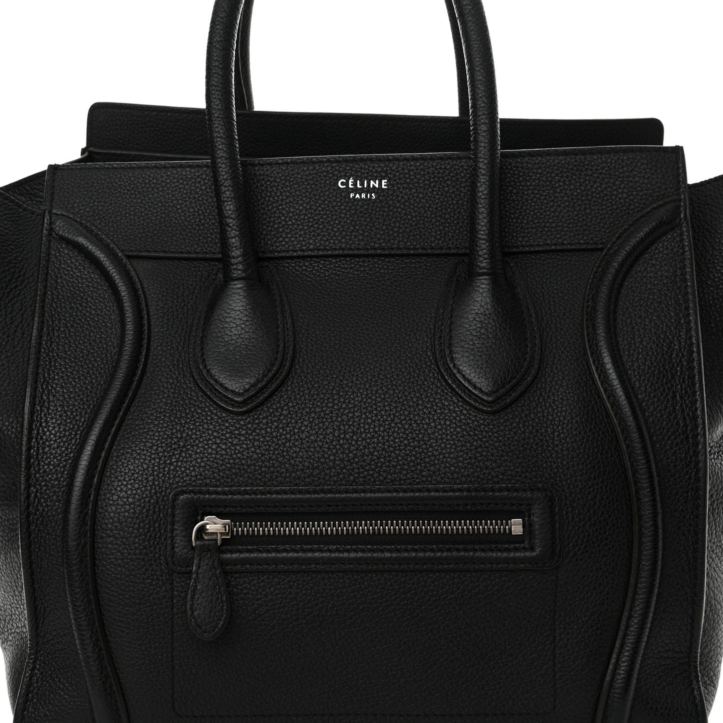 Drummed Calfskin Mini Luggage Black