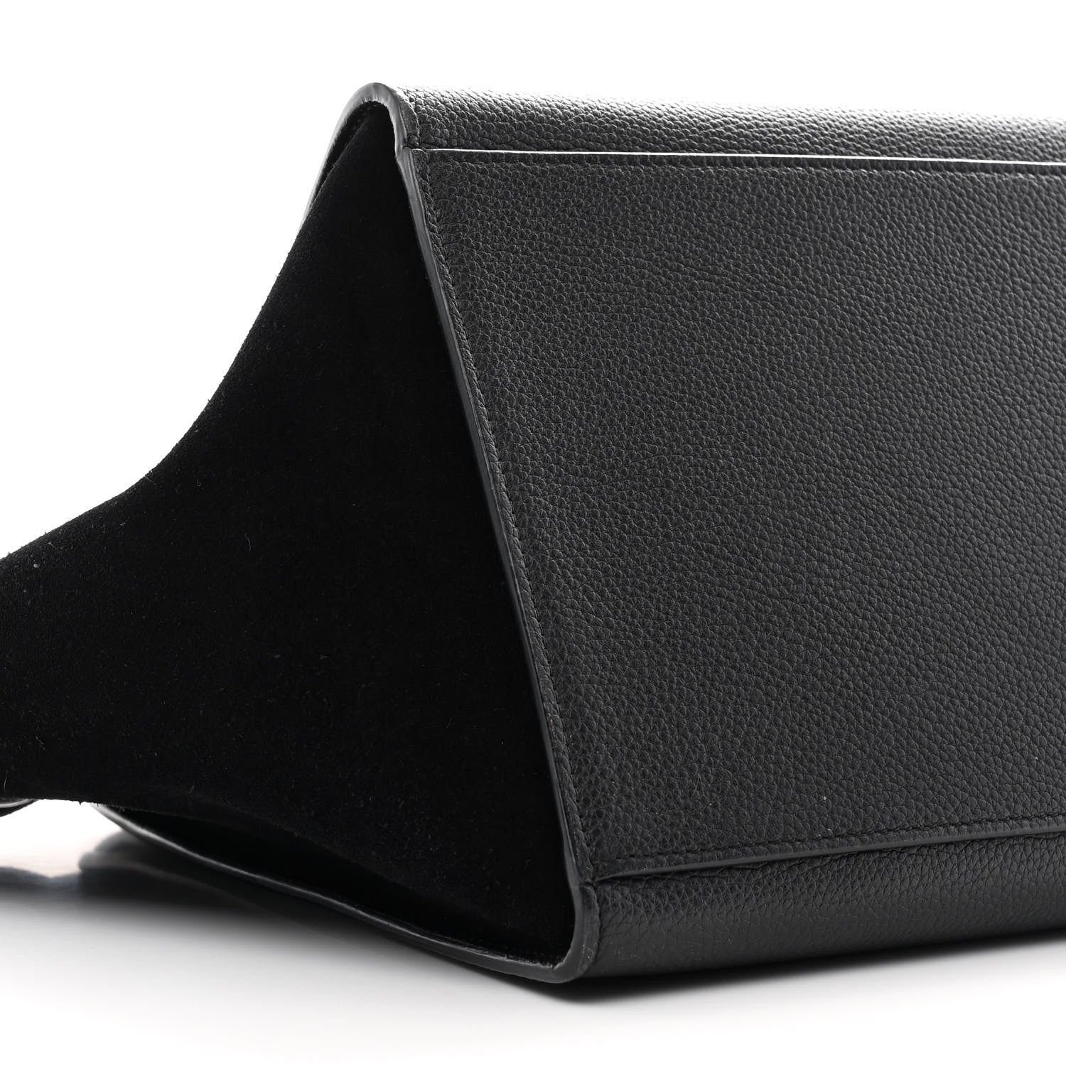 Celine Drummed Calfskin Suede Medium Trapeze Black 9 of 10