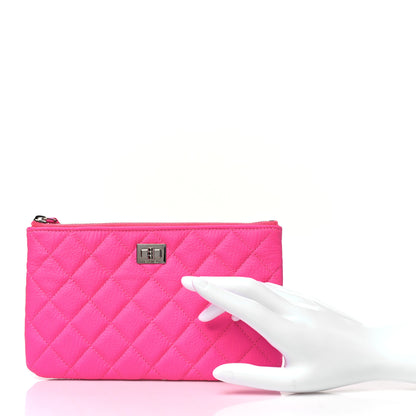 Chanel Goatskin Quilted Medium Reissue Cosmetic Case Pink 2 of 8