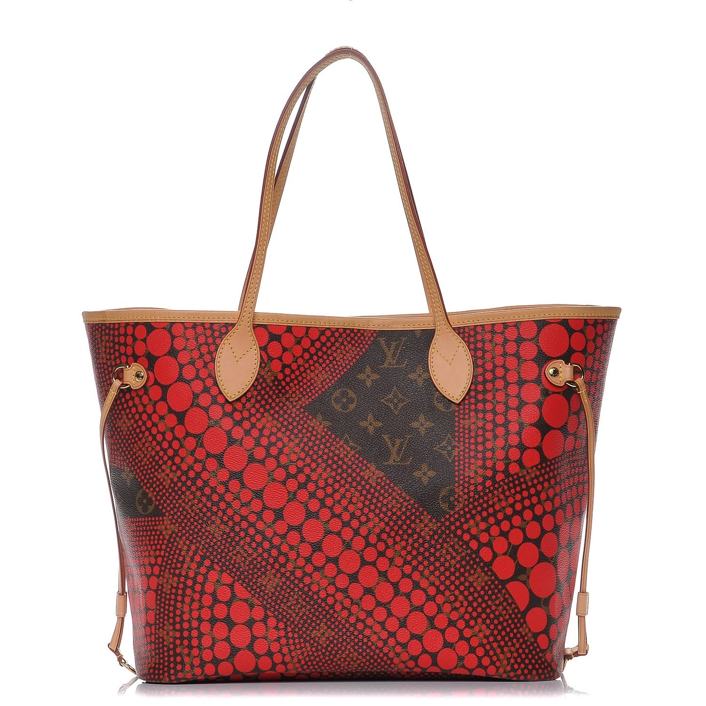 Monogram Kusama Waves Neverfull MM Red