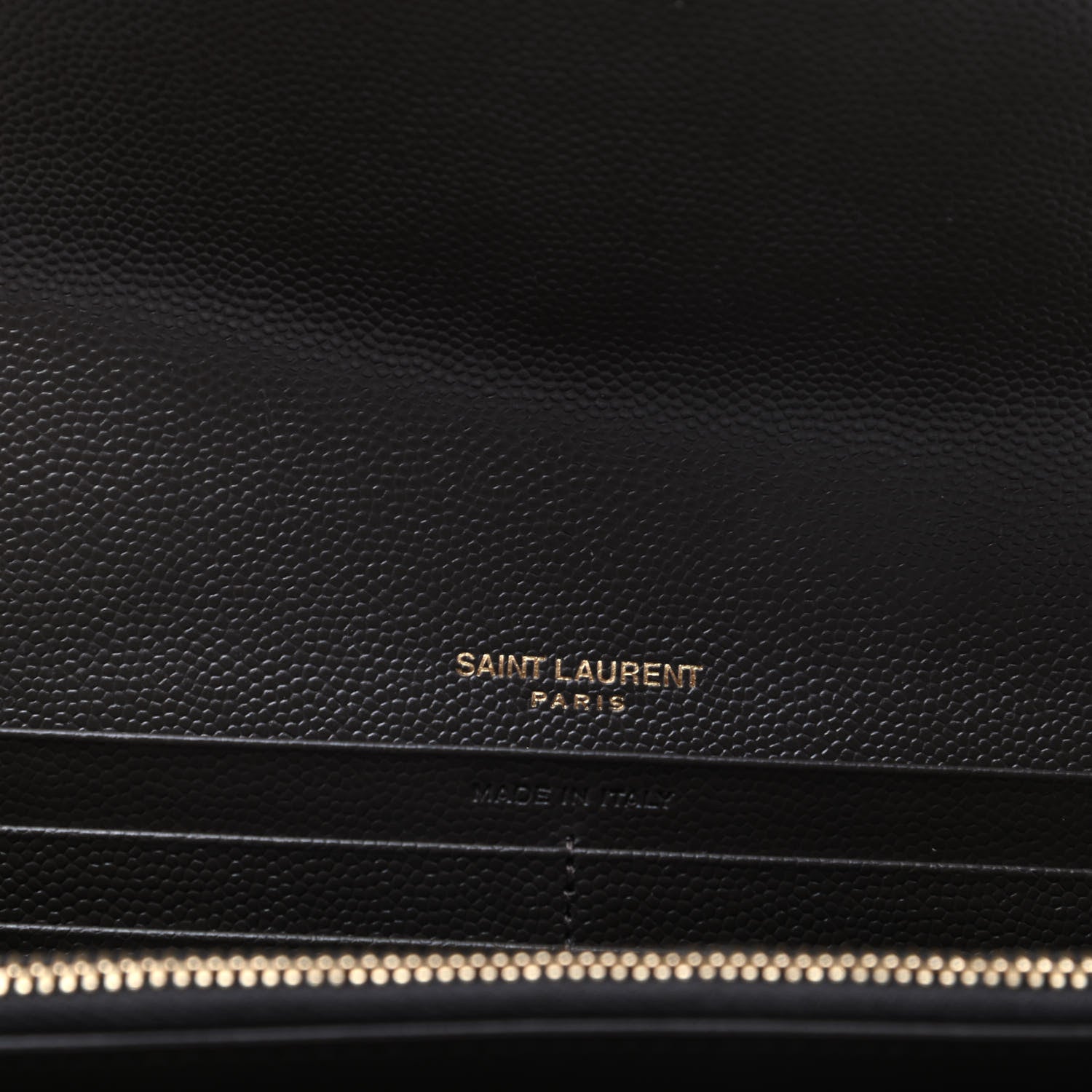 Saint Laurent Grain De Poudre Matelasse Chevron Monogram Flap Wallet Pebble 6 of 8
