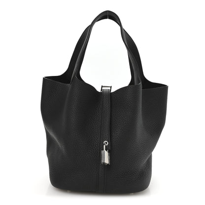 Hermes Taurillon Clemence Picotin Lock 22 MM Black 1 of 10
