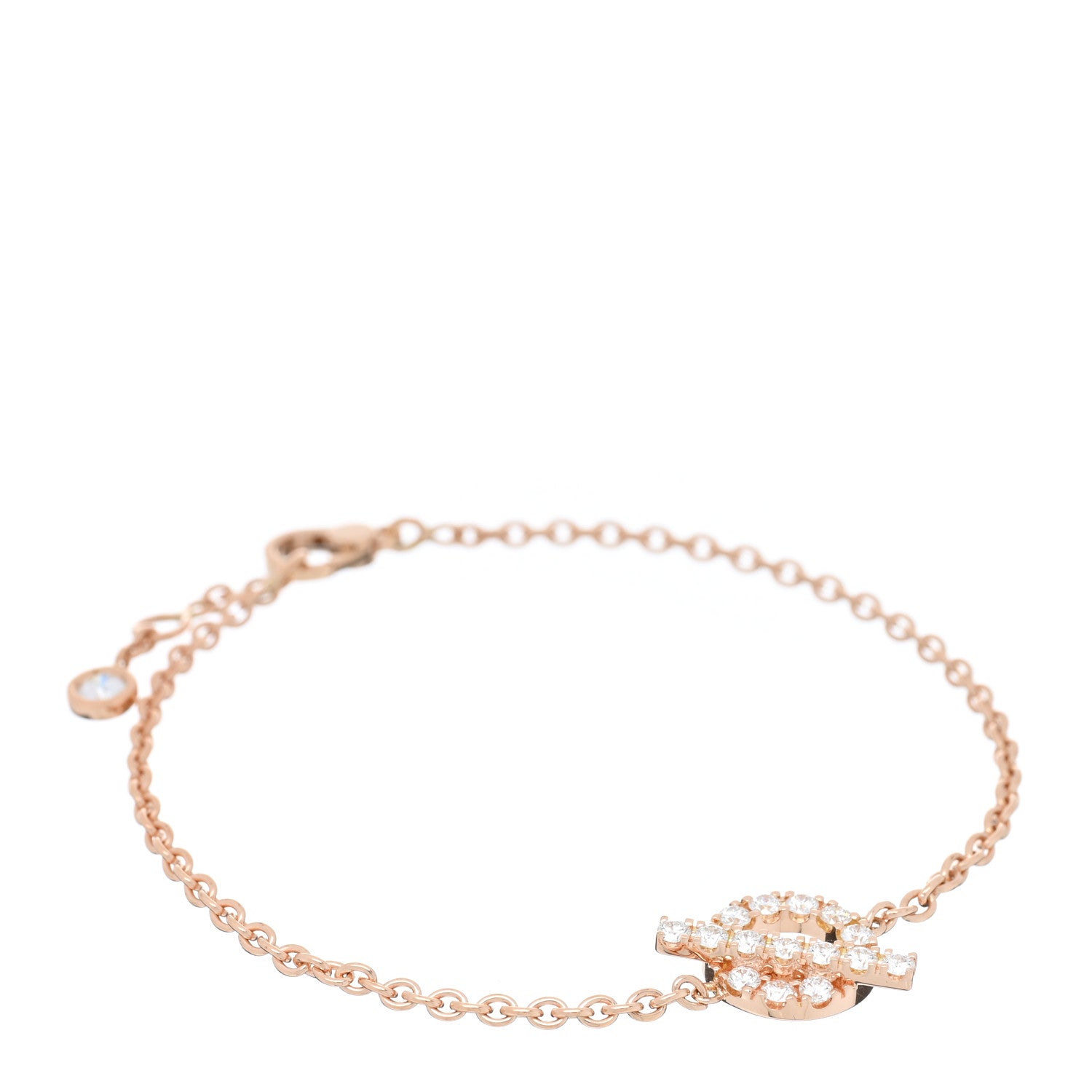 Hermes 18K Rose Gold Diamond Finesse Bracelet ST 1 of 4