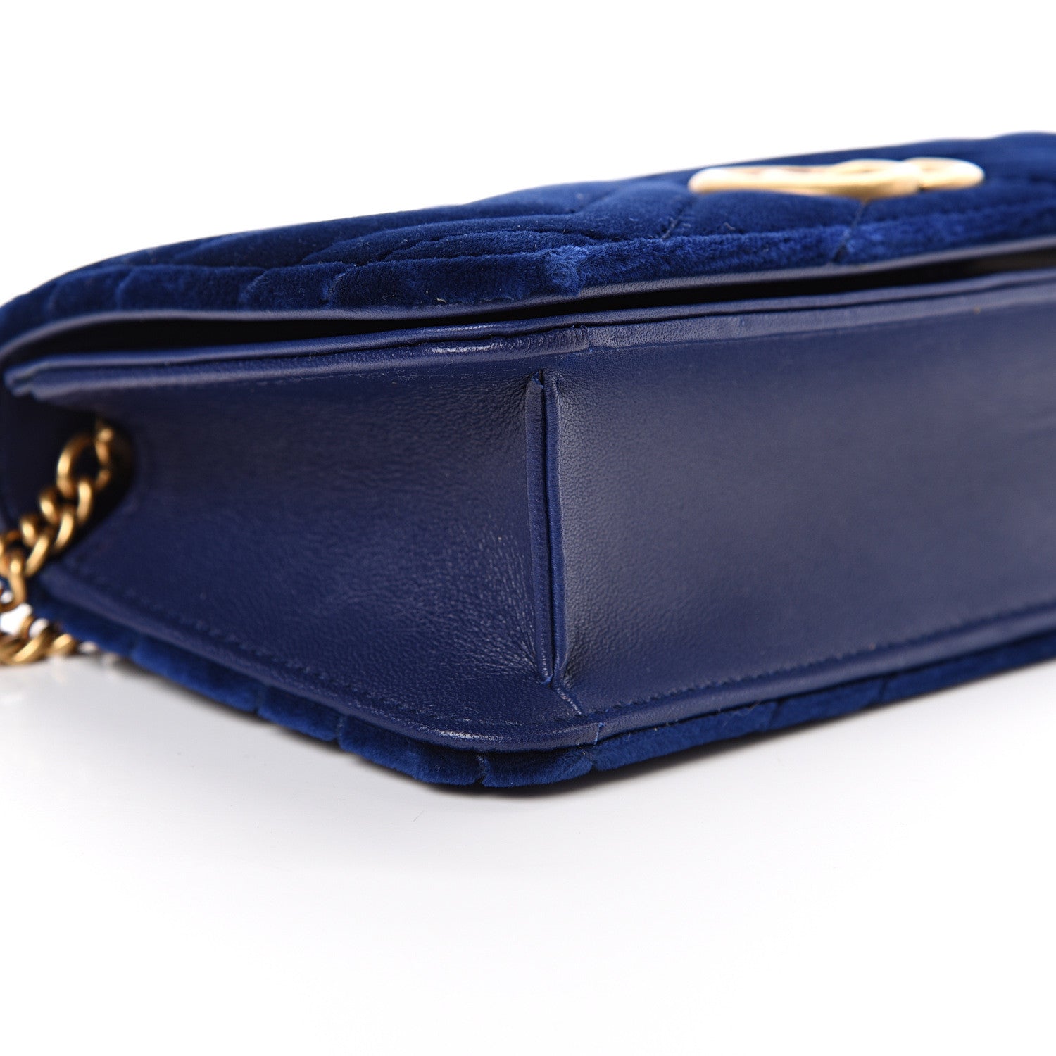 Gucci Velvet Matelasse GG Marmont Mini Bag Cobalt Blue 7 of 9