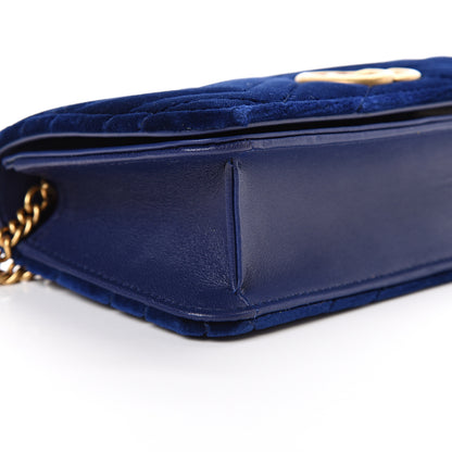 Gucci Velvet Matelasse GG Marmont Mini Bag Cobalt Blue 7 of 9