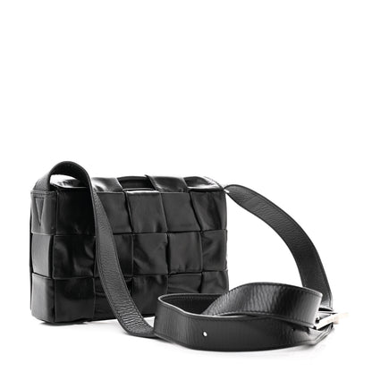 Bottega Veneta Paper Calfskin Maxi Intreccio Small Cassette Crossbody Bag Black 3 of 10
