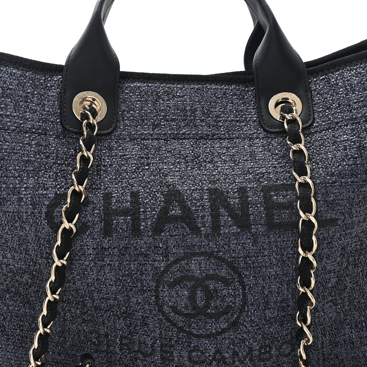Chanel Lurex Boucle Medium Deauville Tote Black 7 of 11